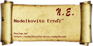 Nedelkovits Ernő névjegykártya